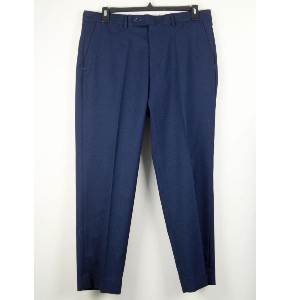 Nautica Men's 2-Pc Suit Blue Birdseye Jacket 36R Blazer Pants 30Wx32L